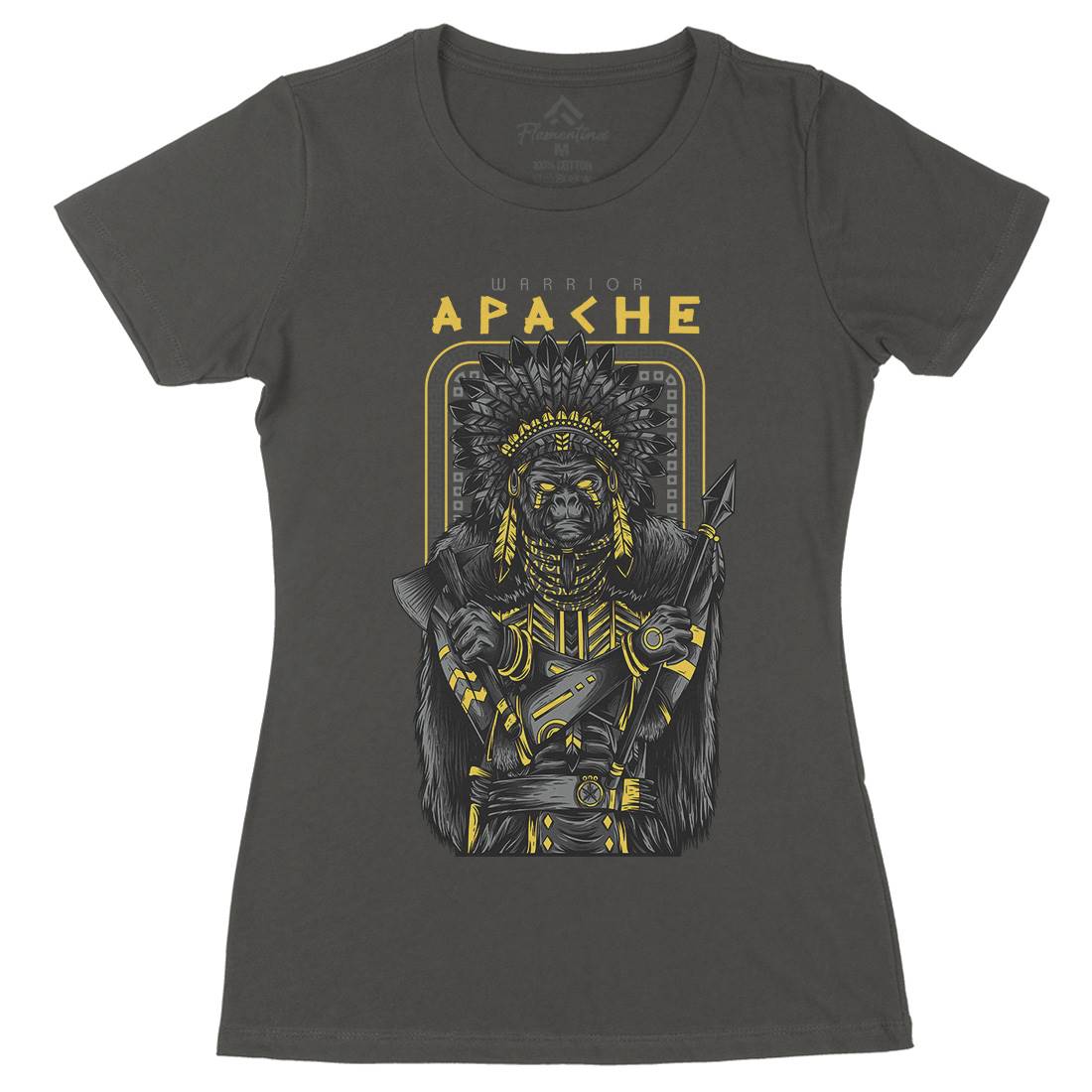 Apache Womens Organic Crew Neck T-Shirt Warriors D708