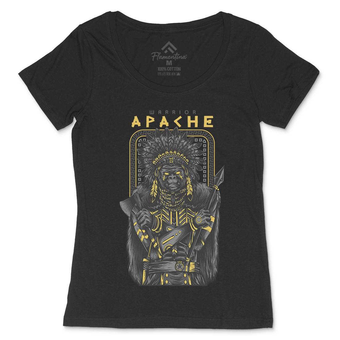 Apache Womens Scoop Neck T-Shirt Warriors D708