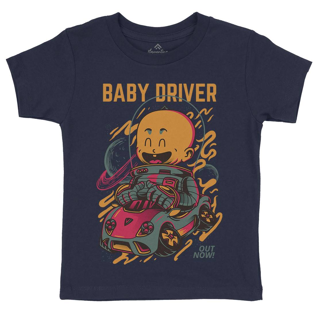 Baby Driver Kids Organic Crew Neck T-Shirt Cars D709