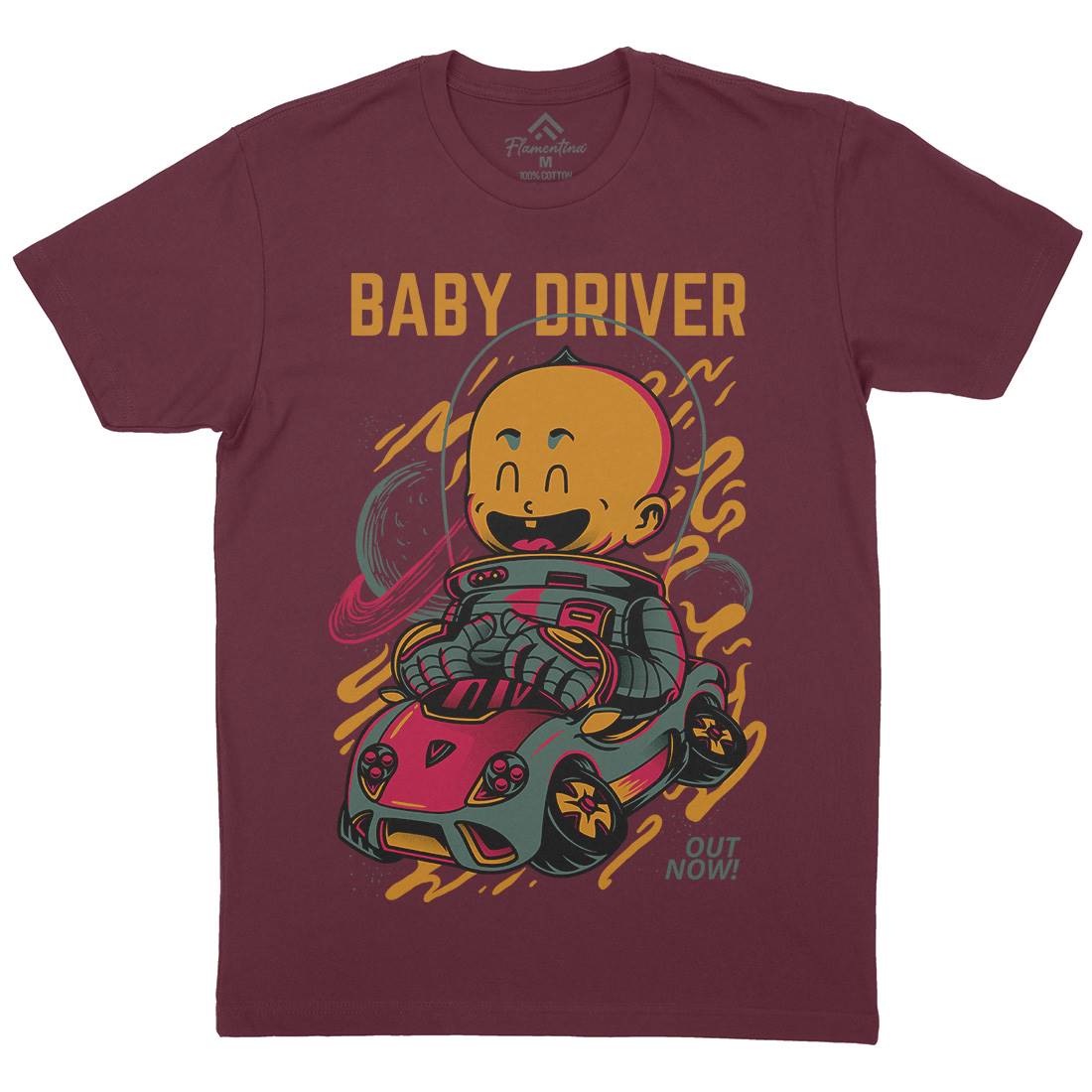 Baby Driver Mens Crew Neck T-Shirt Cars D709