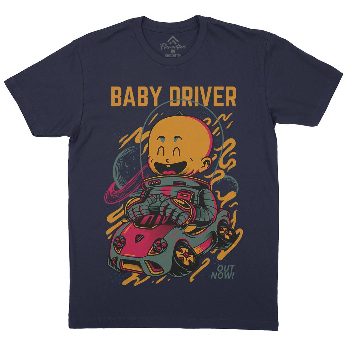 Baby Driver Mens Crew Neck T-Shirt Cars D709