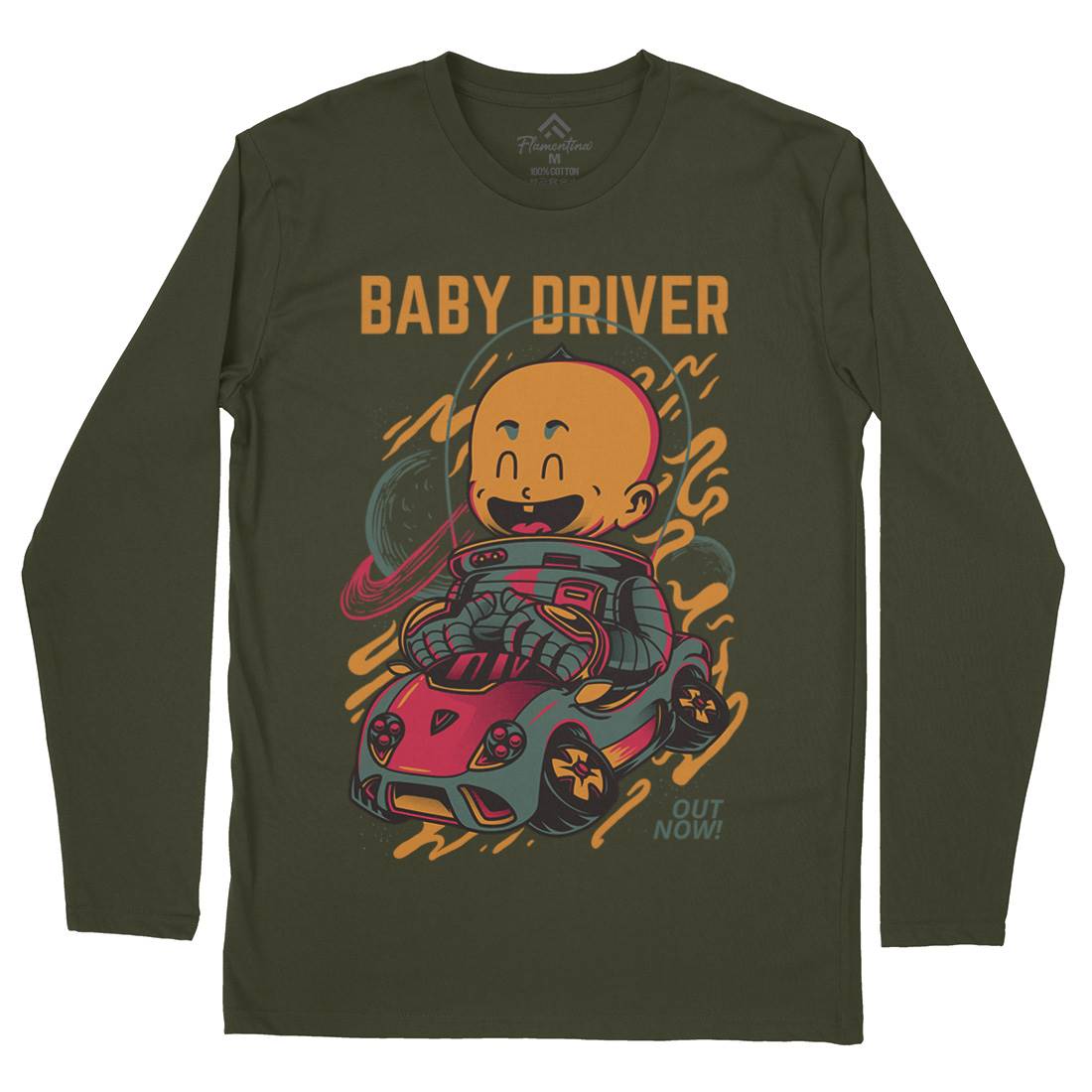 Baby Driver Mens Long Sleeve T-Shirt Cars D709