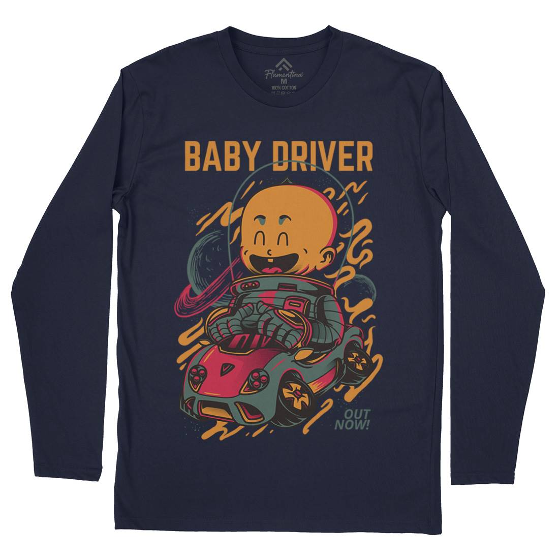 Baby Driver Mens Long Sleeve T-Shirt Cars D709
