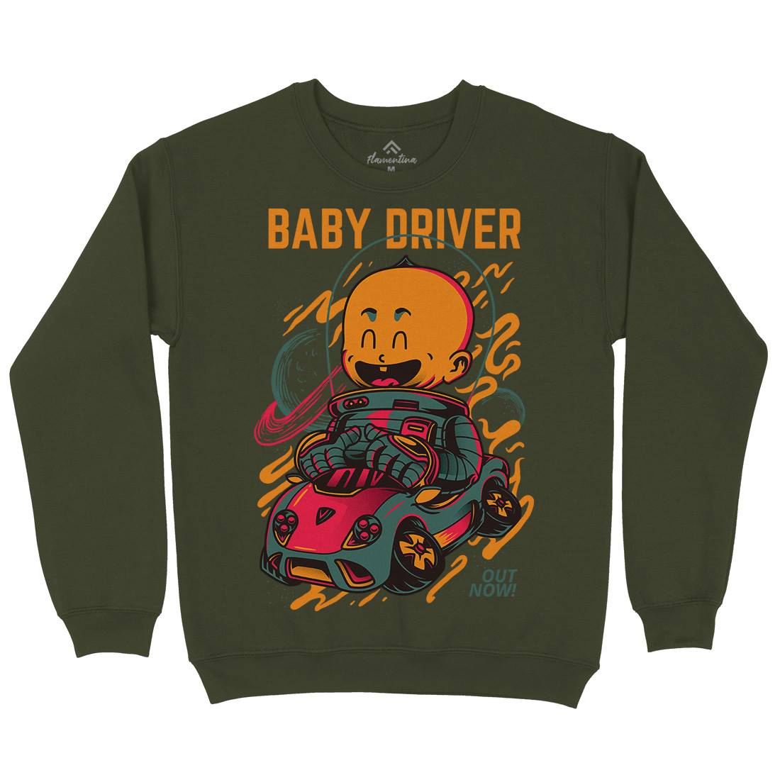 Baby Driver Mens Crew Neck Sweatshirt Cars D709