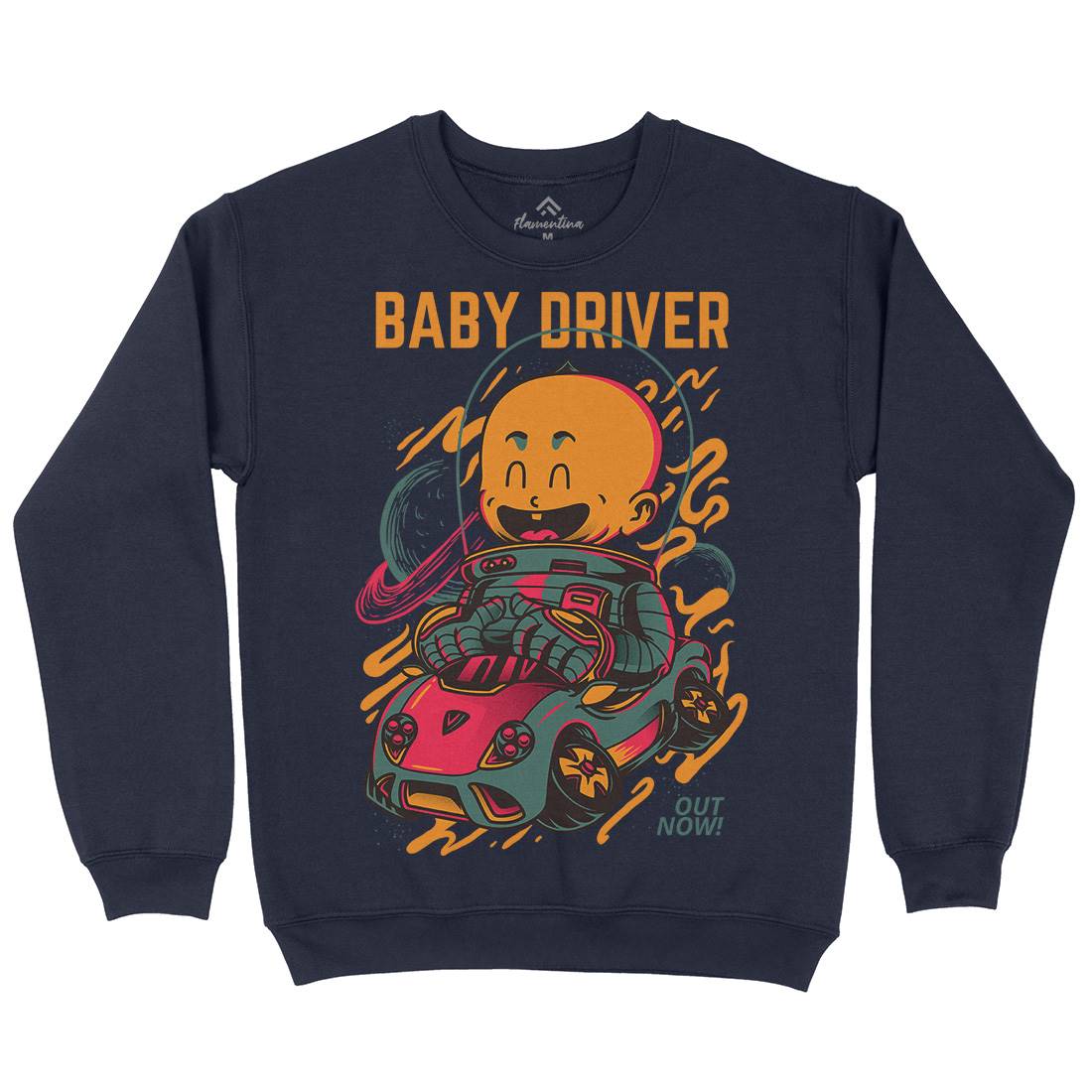 Baby Driver Mens Crew Neck Sweatshirt Cars D709