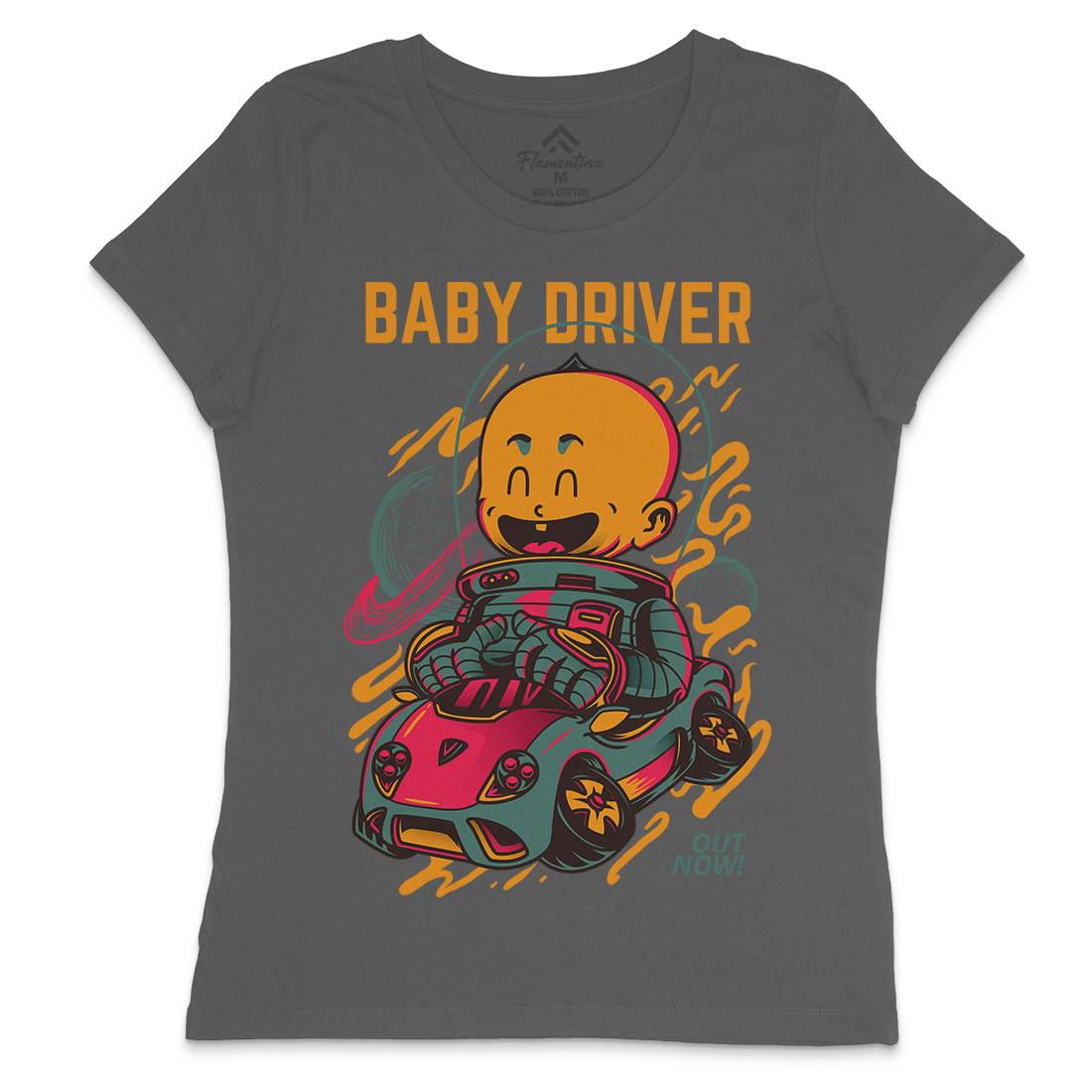 Baby Driver Womens Crew Neck T-Shirt Cars D709