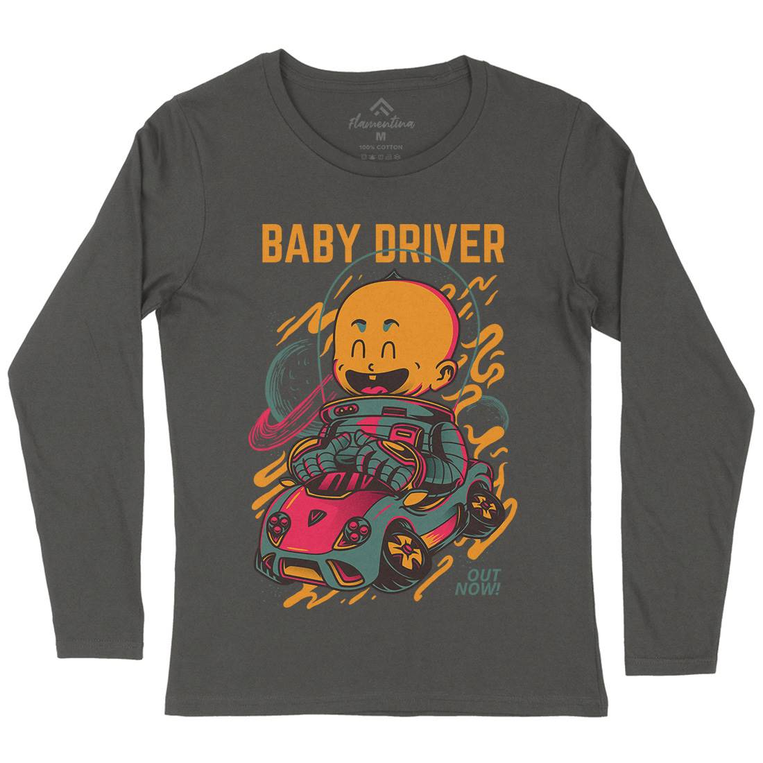 Baby Driver Womens Long Sleeve T-Shirt Cars D709