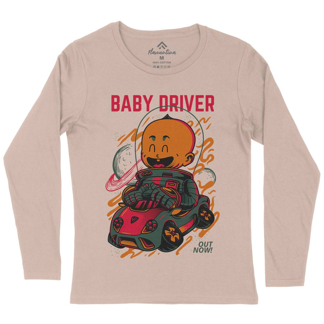 Baby Driver Womens Long Sleeve T-Shirt Cars D709