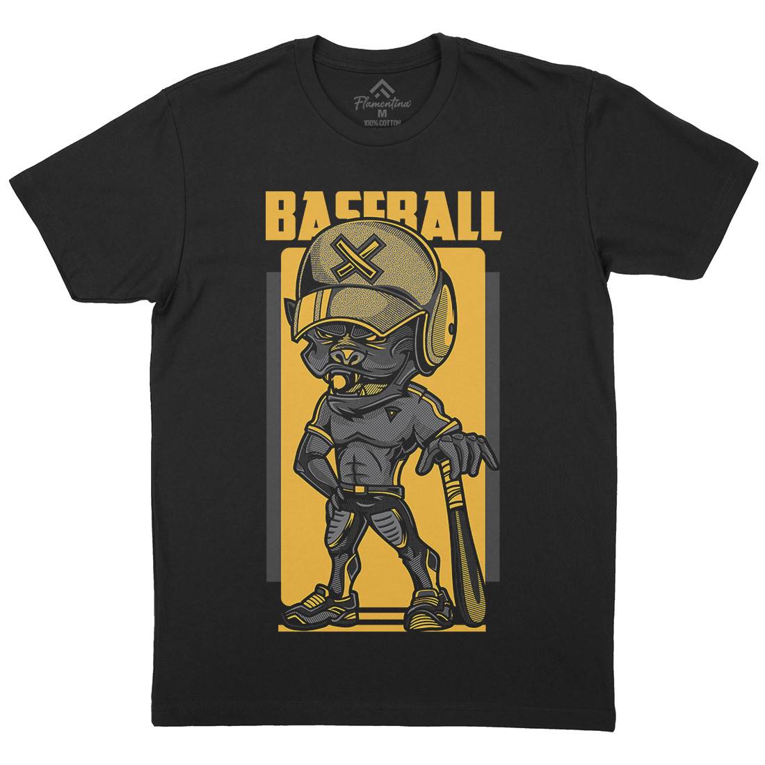 Baseball Mens Organic Crew Neck T-Shirt Sport D710