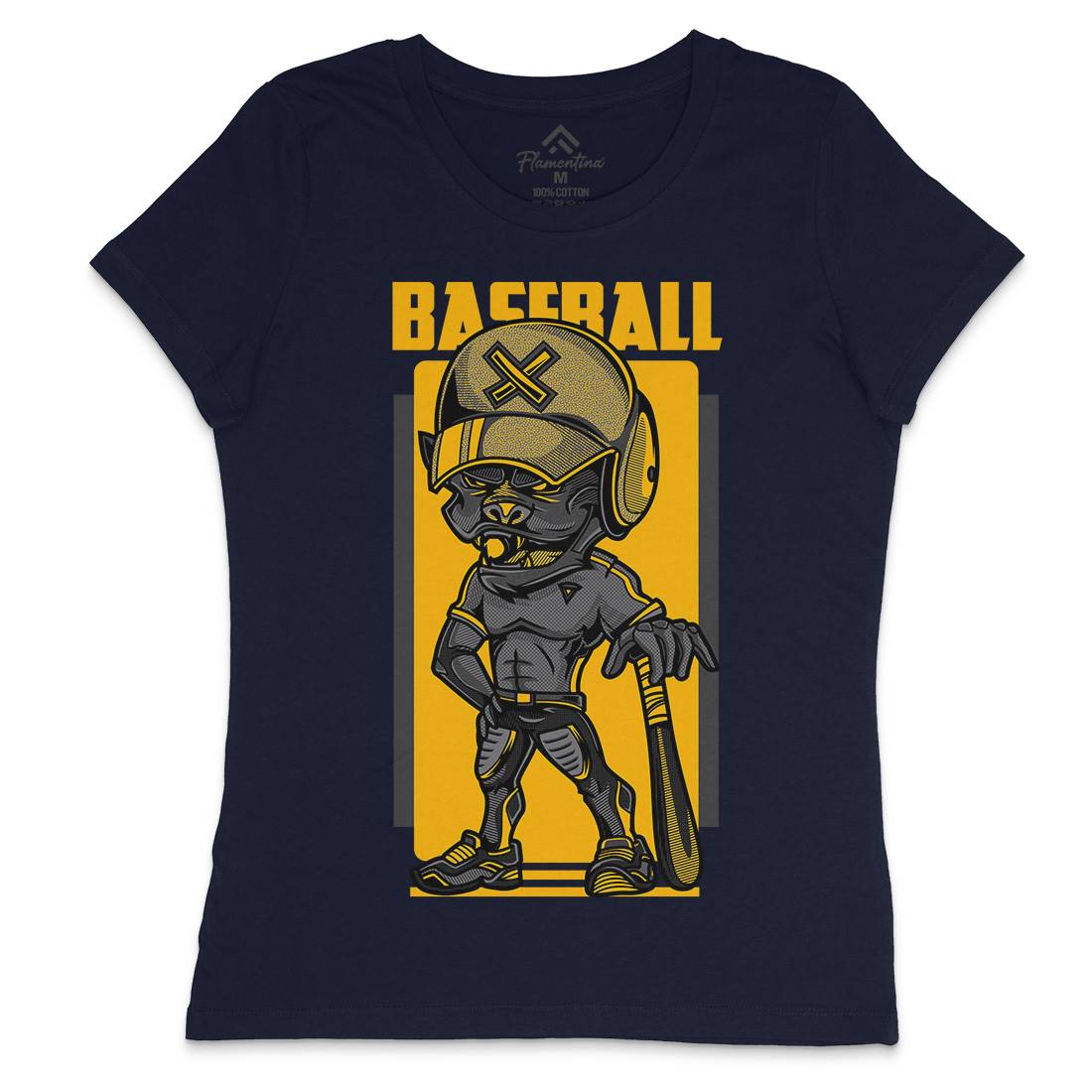 Baseball Womens Crew Neck T-Shirt Sport D710