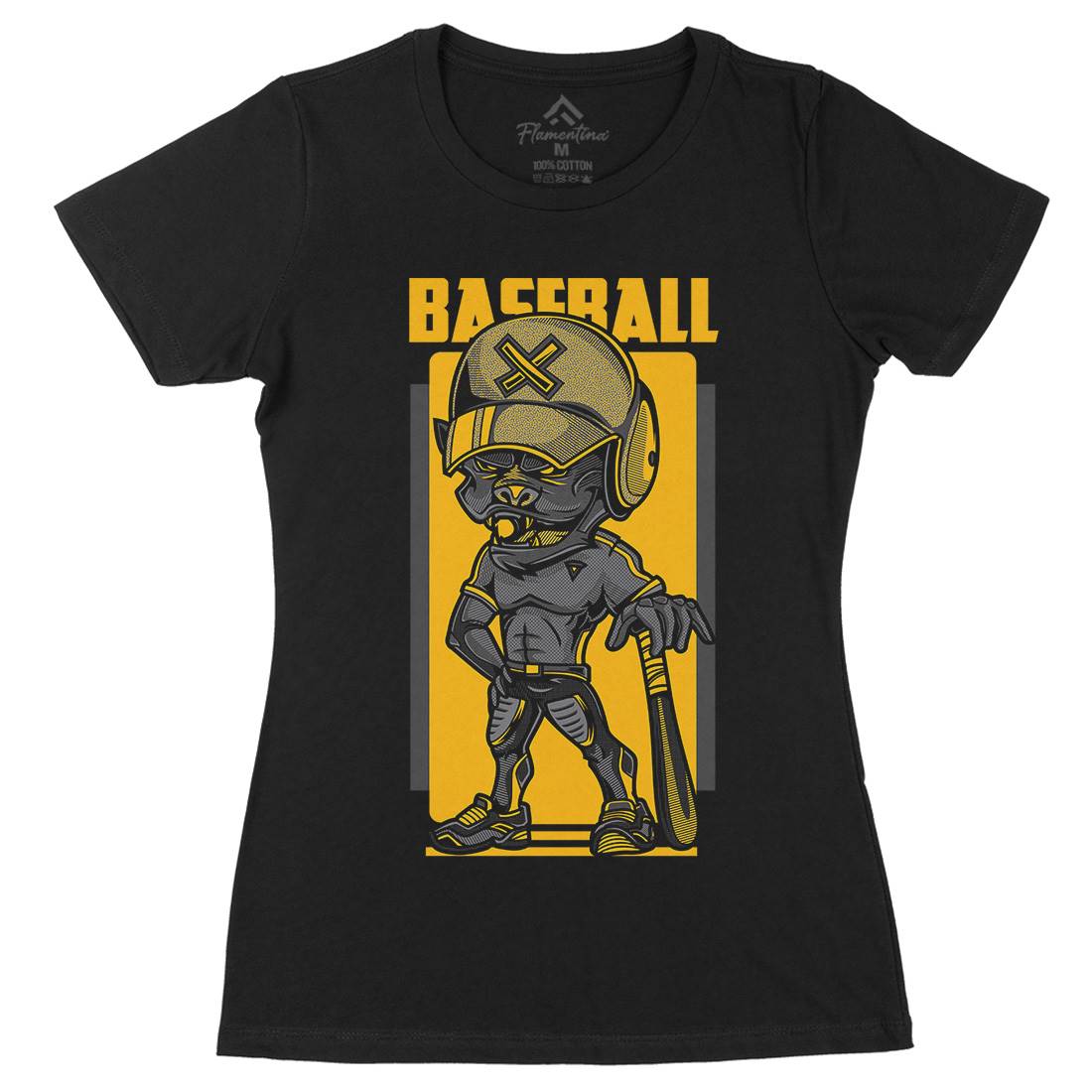Baseball Womens Organic Crew Neck T-Shirt Sport D710