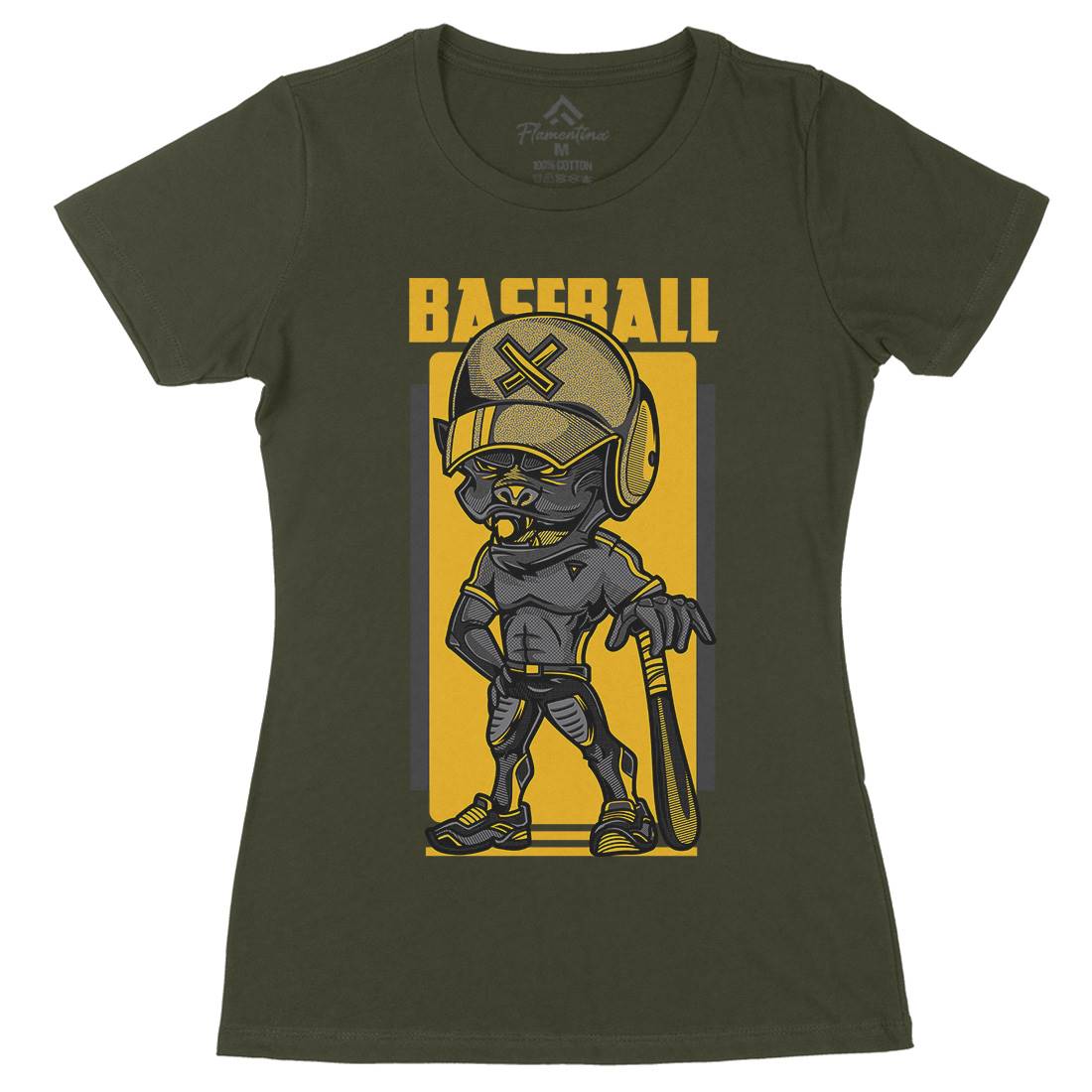 Baseball Womens Organic Crew Neck T-Shirt Sport D710