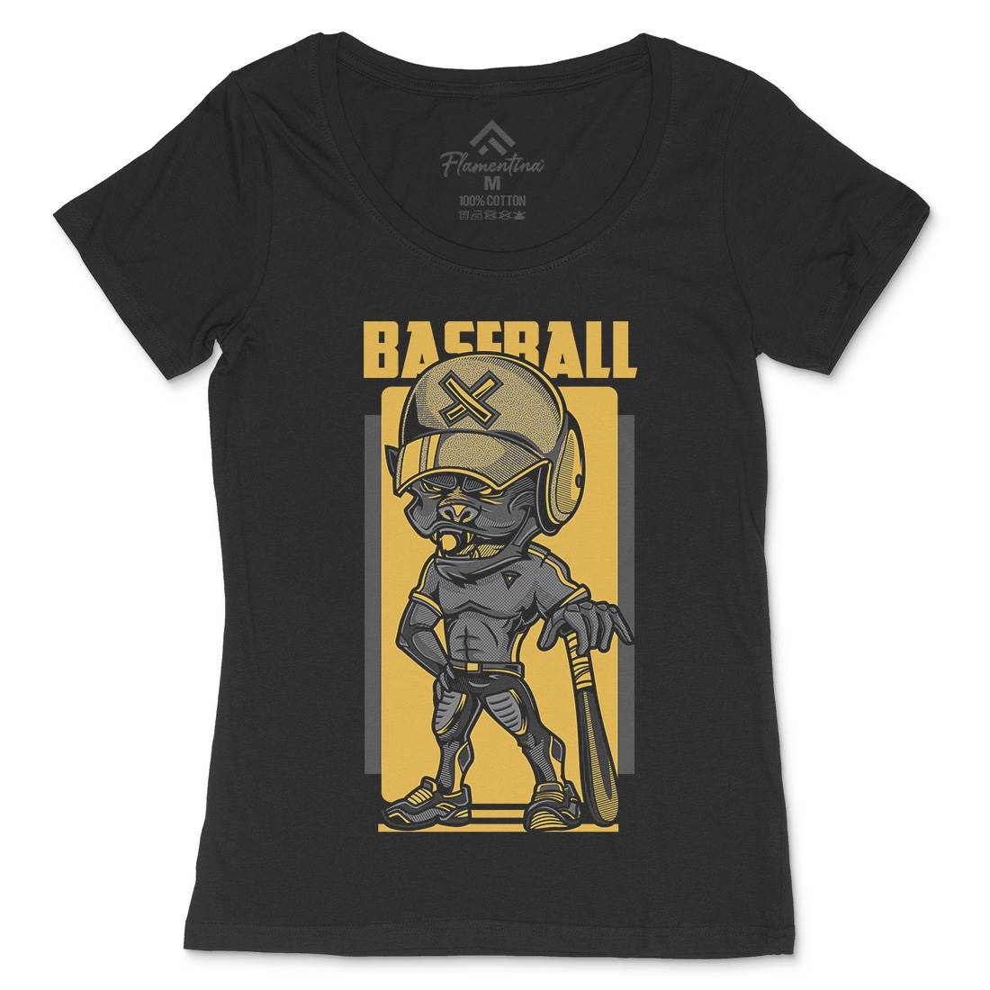 Baseball Womens Scoop Neck T-Shirt Sport D710