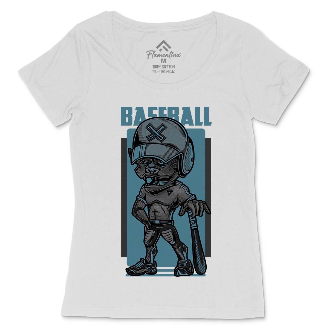 Baseball Womens Scoop Neck T-Shirt Sport D710