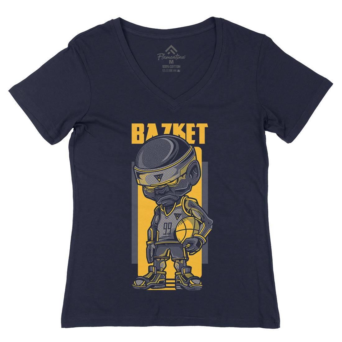 Basketball Womens Organic V-Neck T-Shirt Sport D711