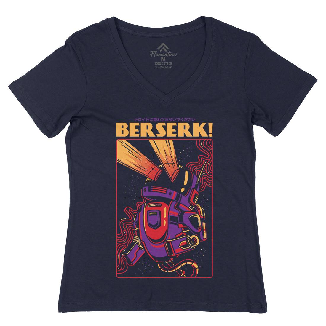 Berserk Womens Organic V-Neck T-Shirt Space D713