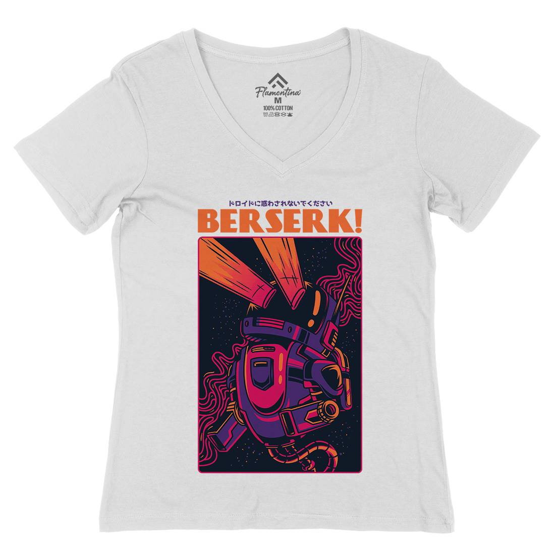 Berserk Womens Organic V-Neck T-Shirt Space D713
