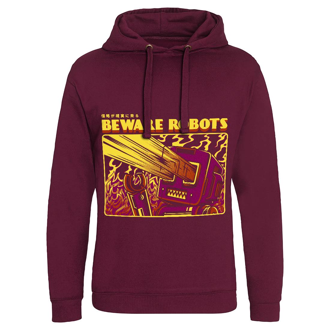 Beware Robots Mens Hoodie Without Pocket Space D714