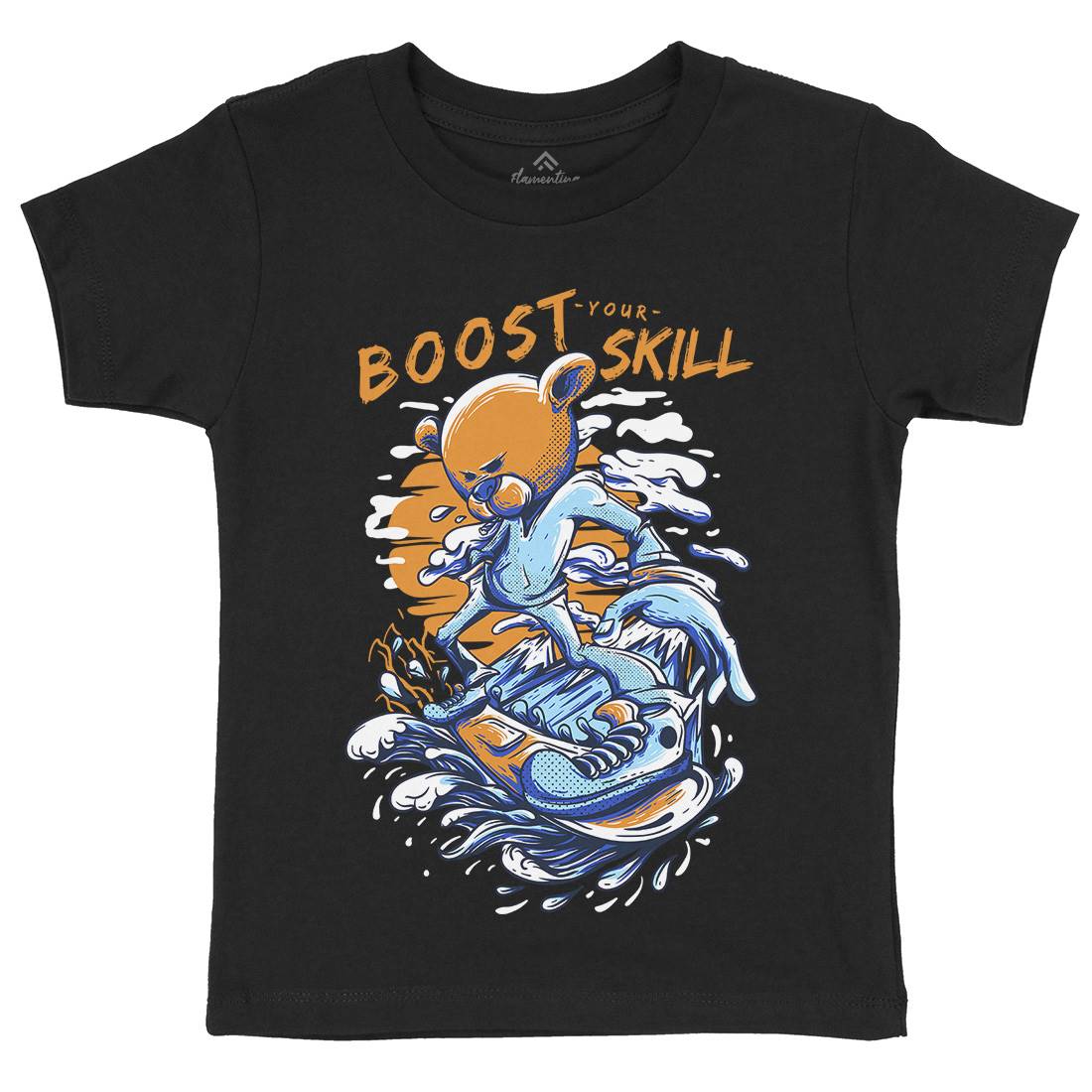 Boost Your Skill Kids Organic Crew Neck T-Shirt Surf D716