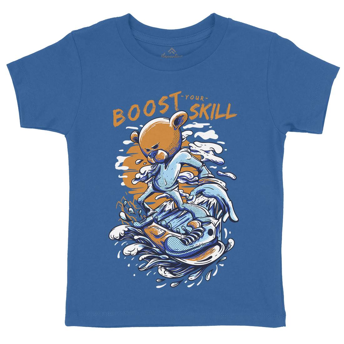 Boost Your Skill Kids Organic Crew Neck T-Shirt Surf D716