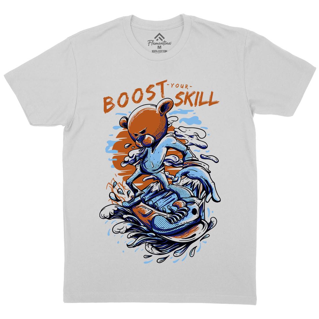 Boost Your Skill Mens Crew Neck T-Shirt Surf D716