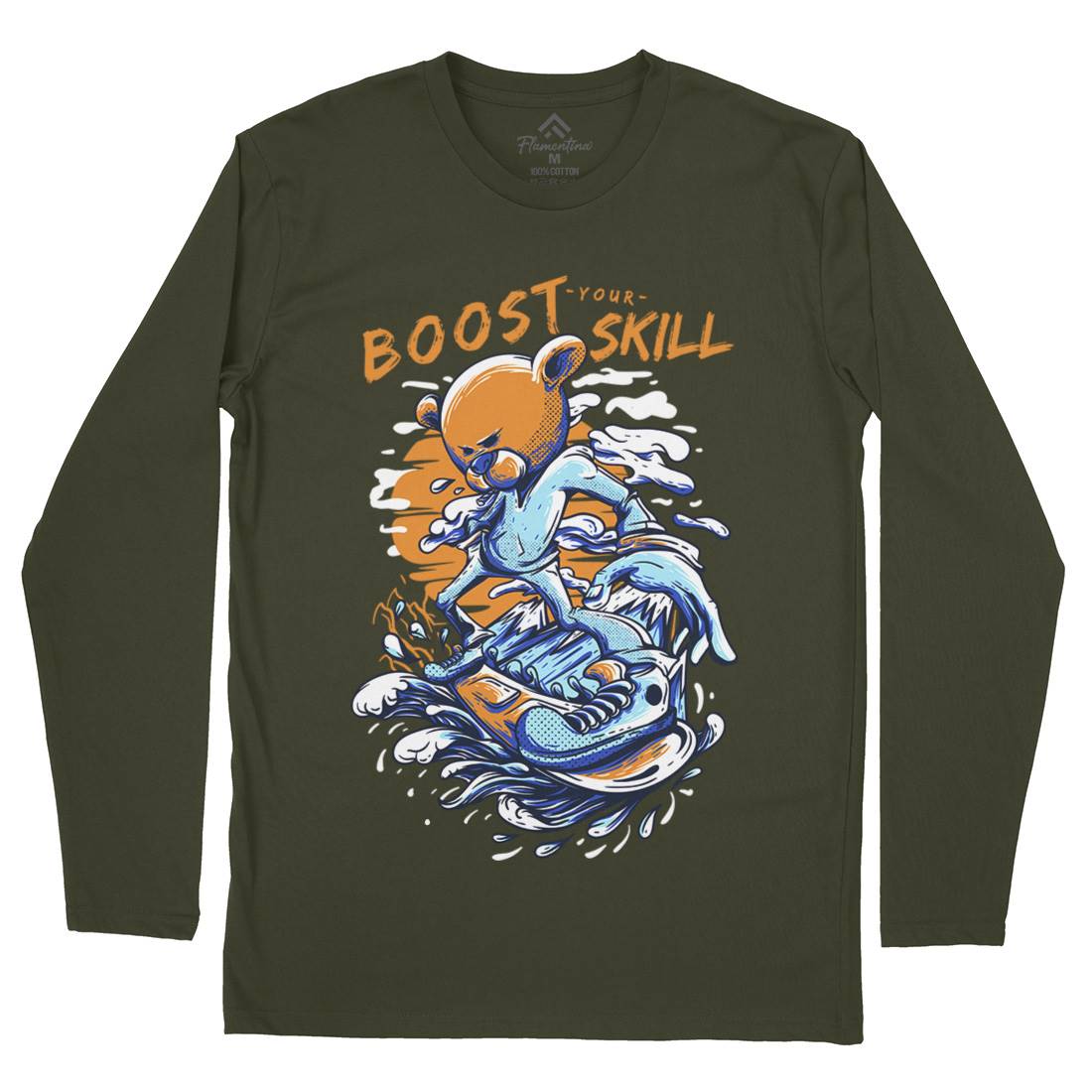Boost Your Skill Mens Long Sleeve T-Shirt Surf D716