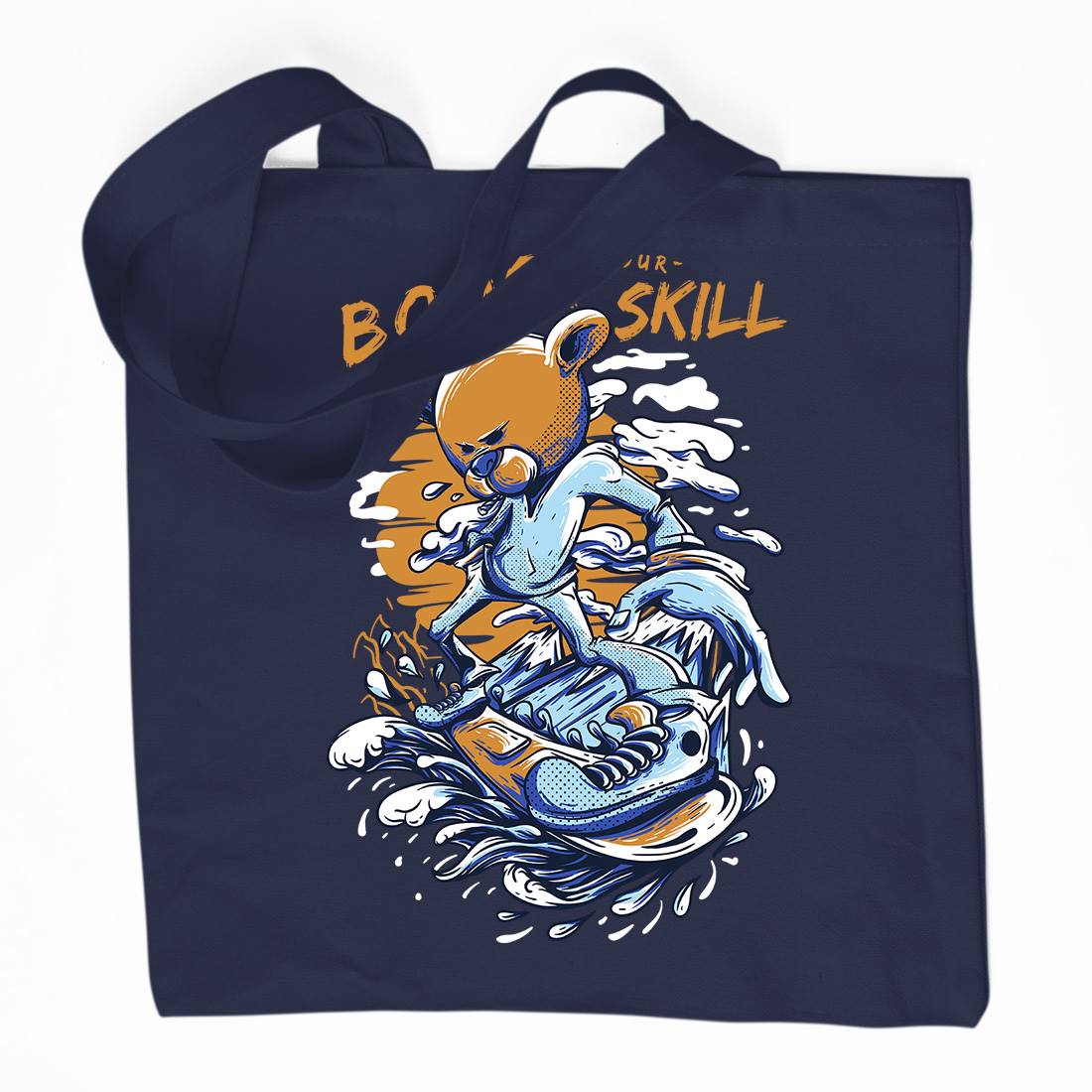 Boost Your Skill Organic Premium Cotton Tote Bag Surf D716