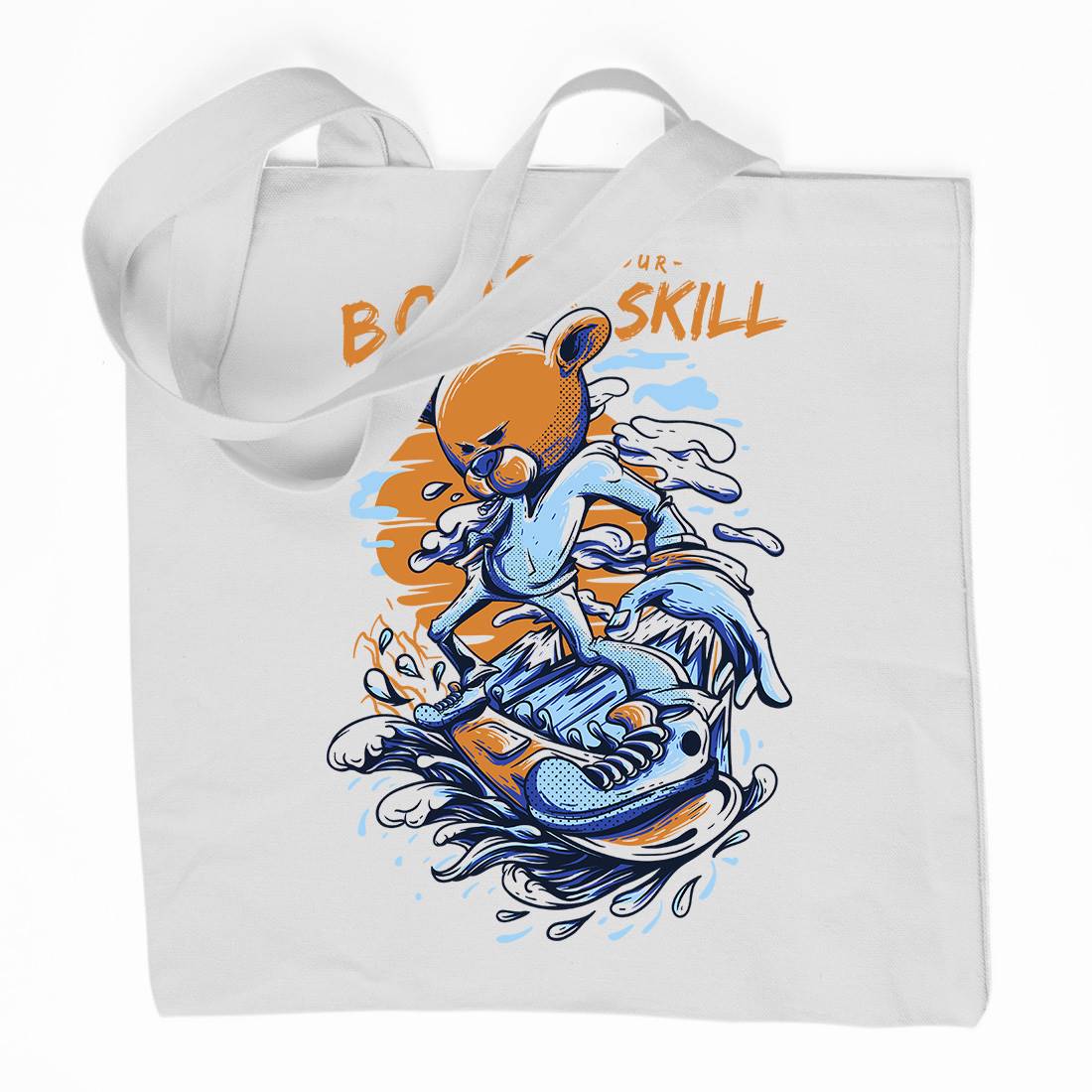 Boost Your Skill Organic Premium Cotton Tote Bag Surf D716