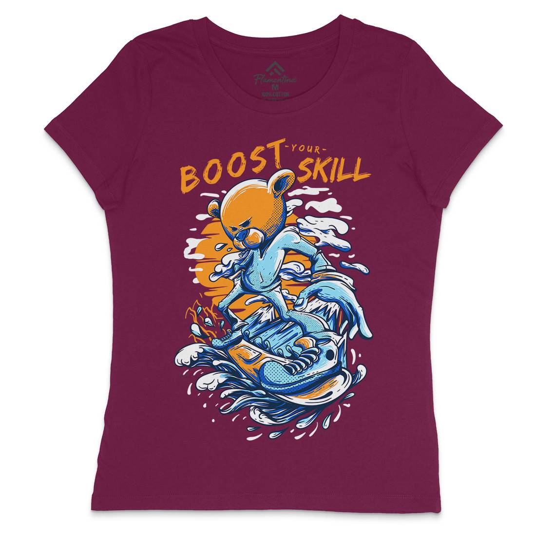Boost Your Skill Womens Crew Neck T-Shirt Surf D716