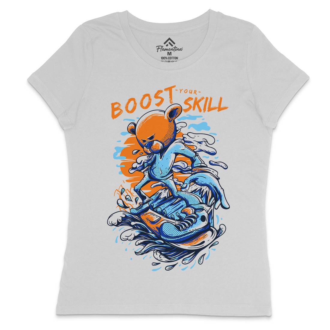 Boost Your Skill Womens Crew Neck T-Shirt Surf D716