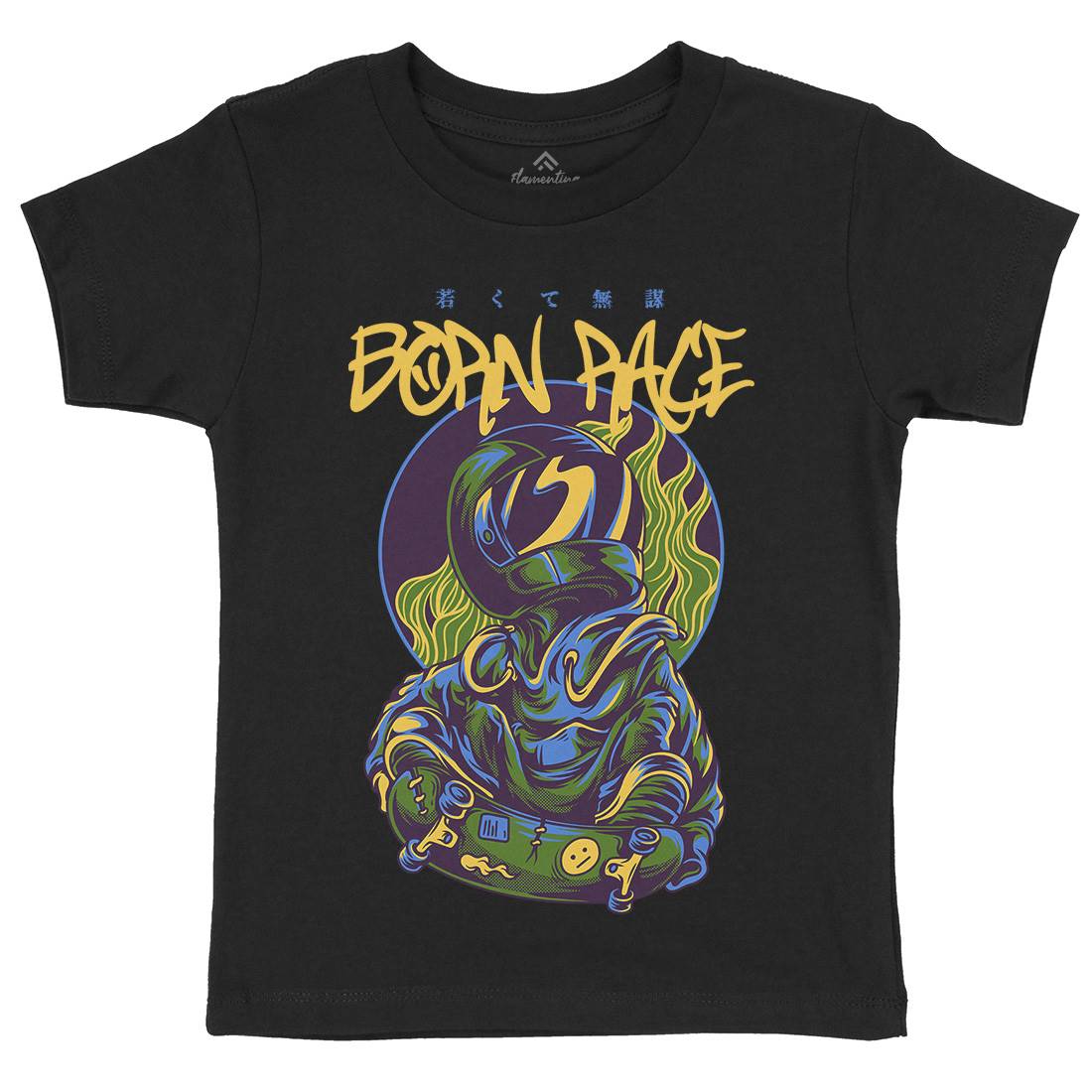 Born Race Kids Crew Neck T-Shirt Skate D718