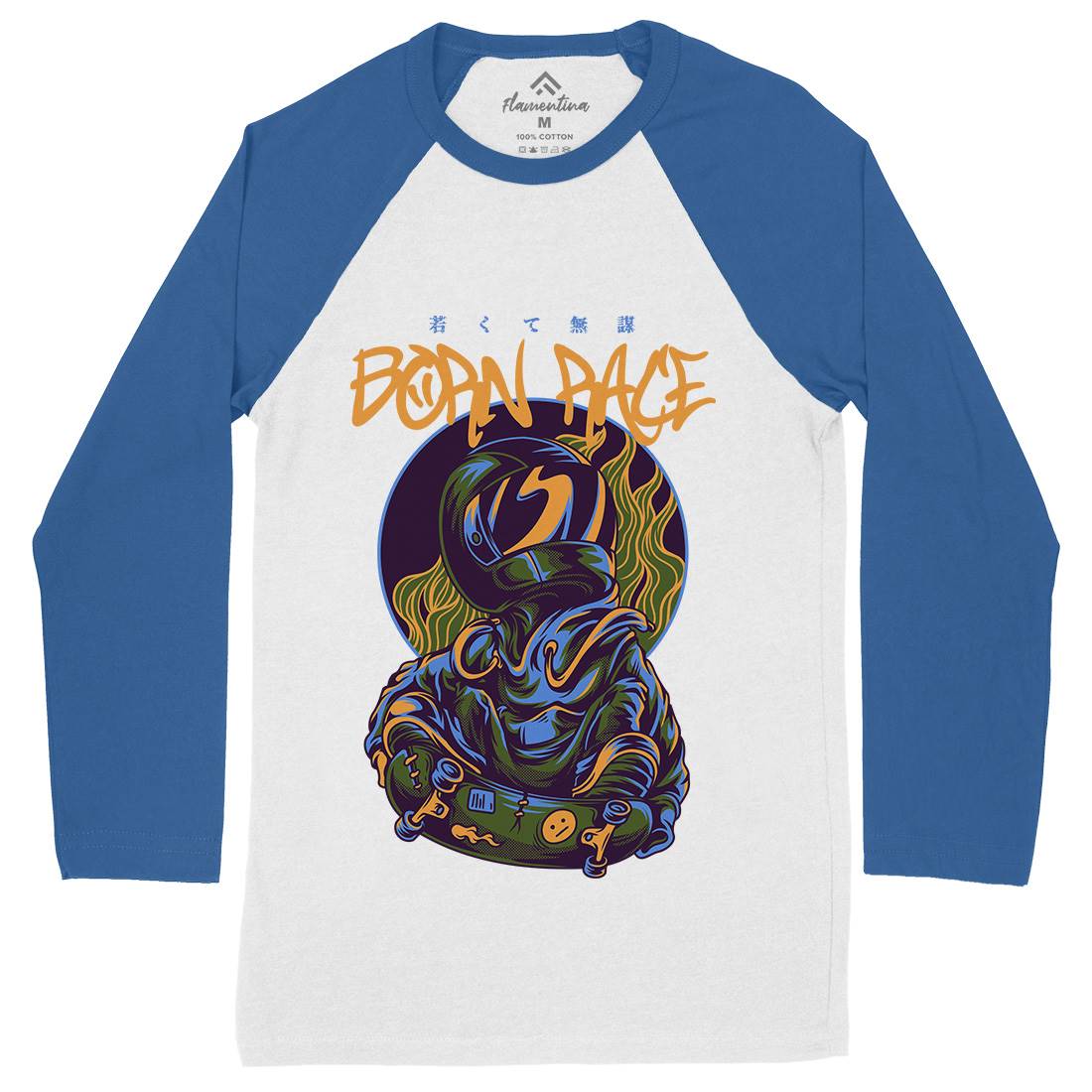Born Race Mens Long Sleeve Baseball T-Shirt Skate D718