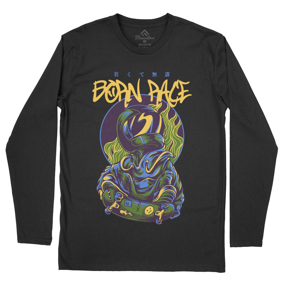 Born Race Mens Long Sleeve T-Shirt Skate D718
