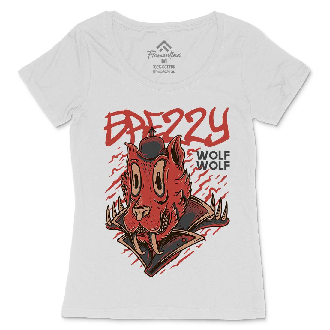 Wolf Womens Scoop Neck T-Shirt Animals D719