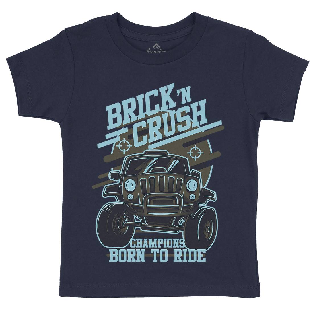 Brick Crush Kids Crew Neck T-Shirt Cars D720