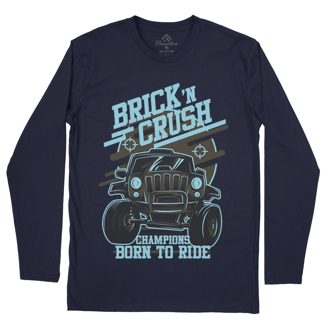 Brick Crush Mens Long Sleeve T-Shirt Cars D720