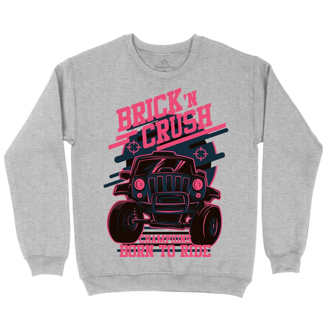Brick Crush Kids Crew Neck Sweatshirt Cars D720