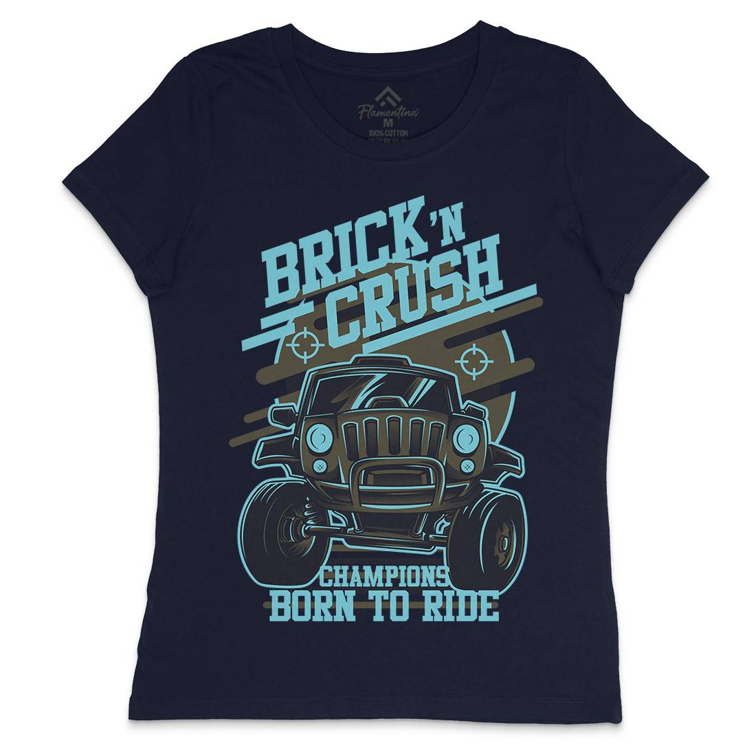 Brick Crush Womens Crew Neck T-Shirt Cars D720