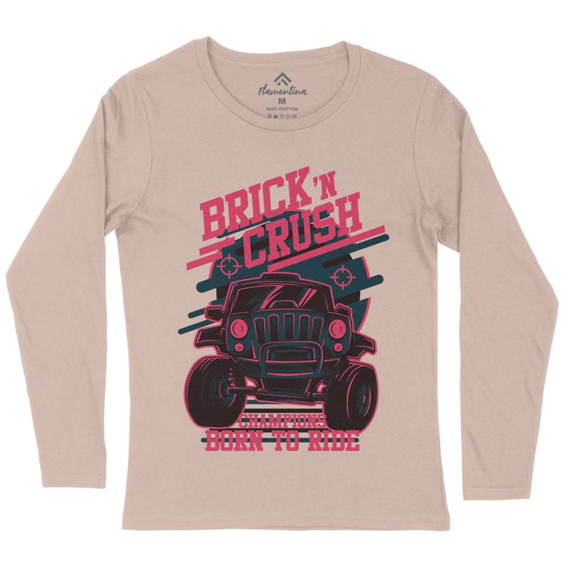 Brick Crush Womens Long Sleeve T-Shirt Cars D720