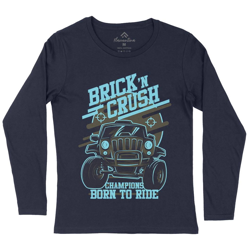Brick Crush Womens Long Sleeve T-Shirt Cars D720