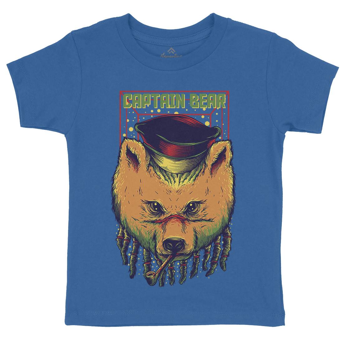 Captain Bear Kids Organic Crew Neck T-Shirt Animals D721