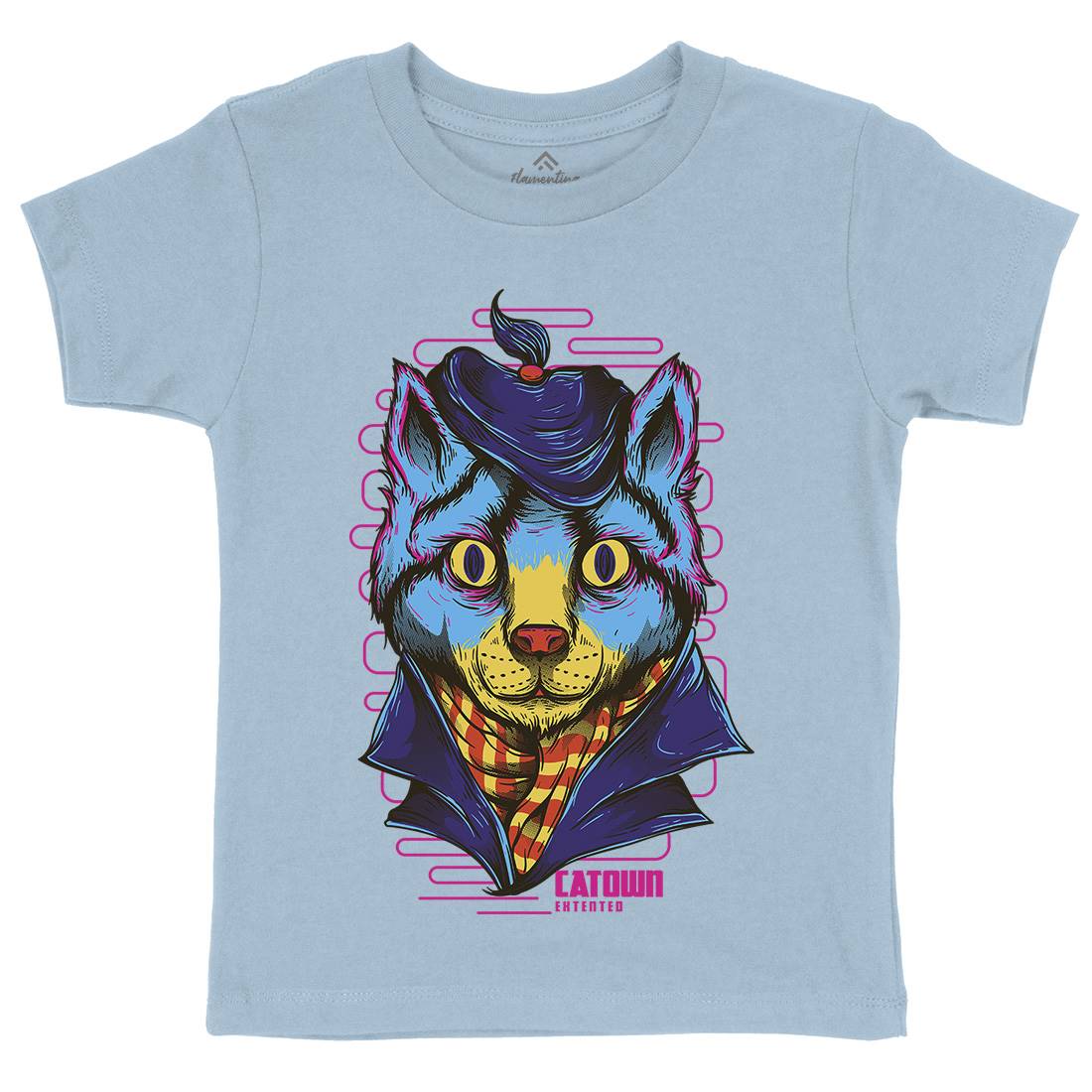 Cat Town Kids Crew Neck T-Shirt Animals D722