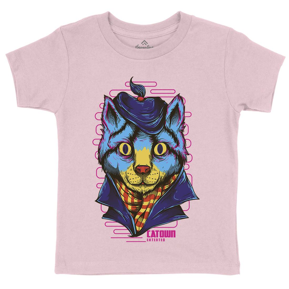 Cat Town Kids Organic Crew Neck T-Shirt Animals D722