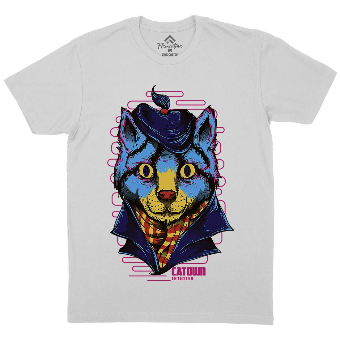 Cat Town Mens Crew Neck T-Shirt Animals D722