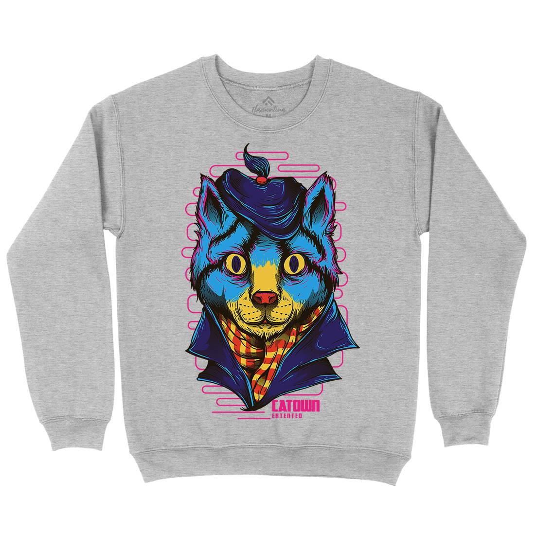 Cat Town Kids Crew Neck Sweatshirt Animals D722