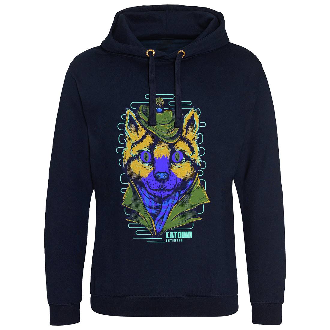 Cat Town Mens Hoodie Without Pocket Animals D722