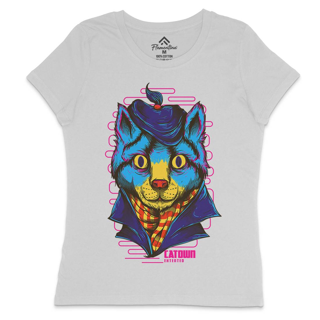 Cat Town Womens Crew Neck T-Shirt Animals D722