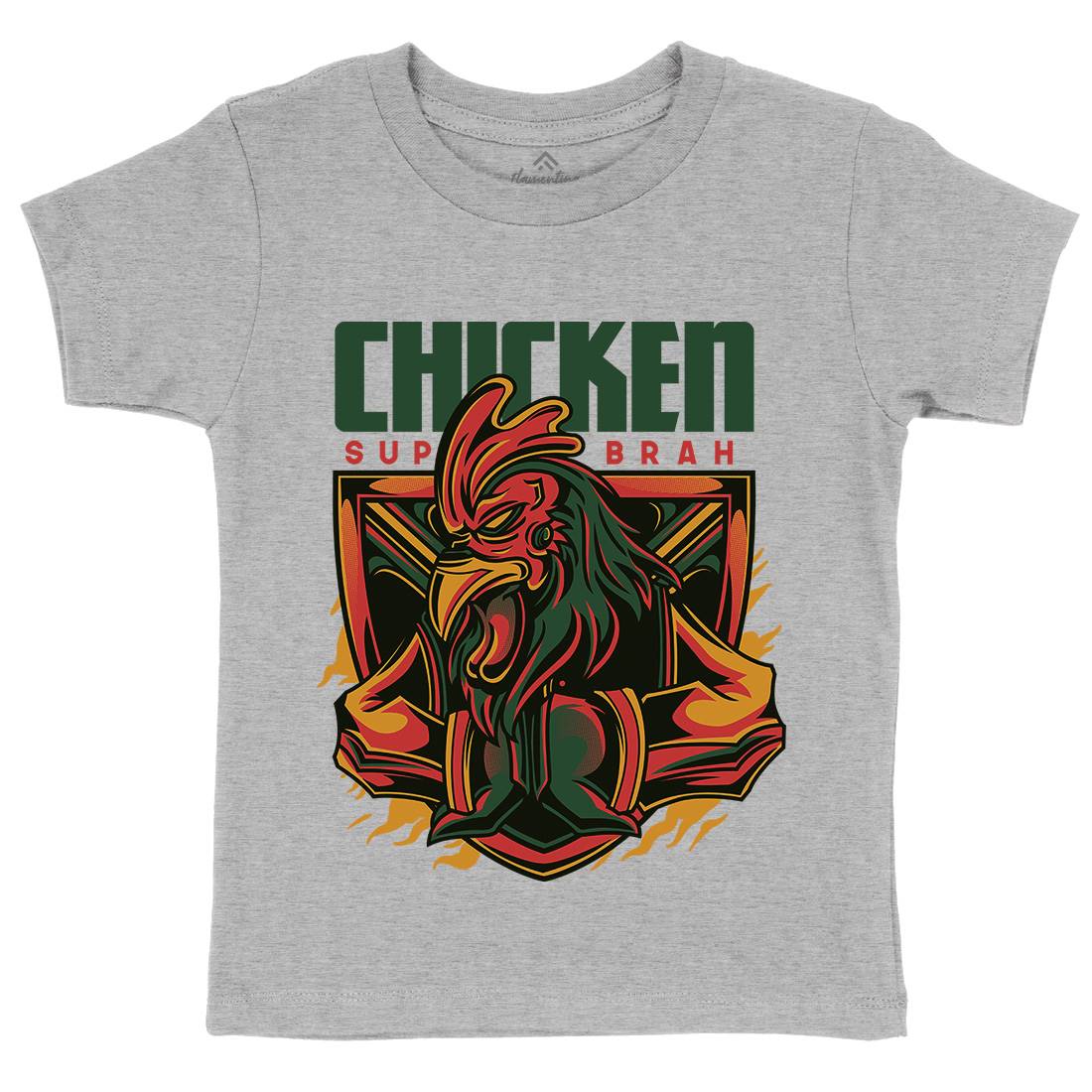 Chicken Kids Organic Crew Neck T-Shirt Animals D723
