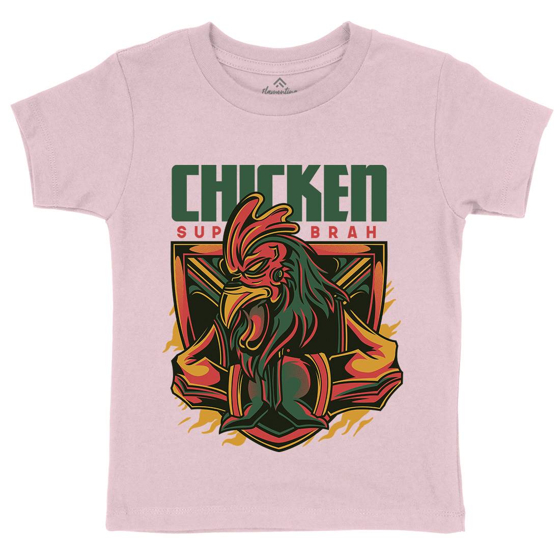 Chicken Kids Organic Crew Neck T-Shirt Animals D723
