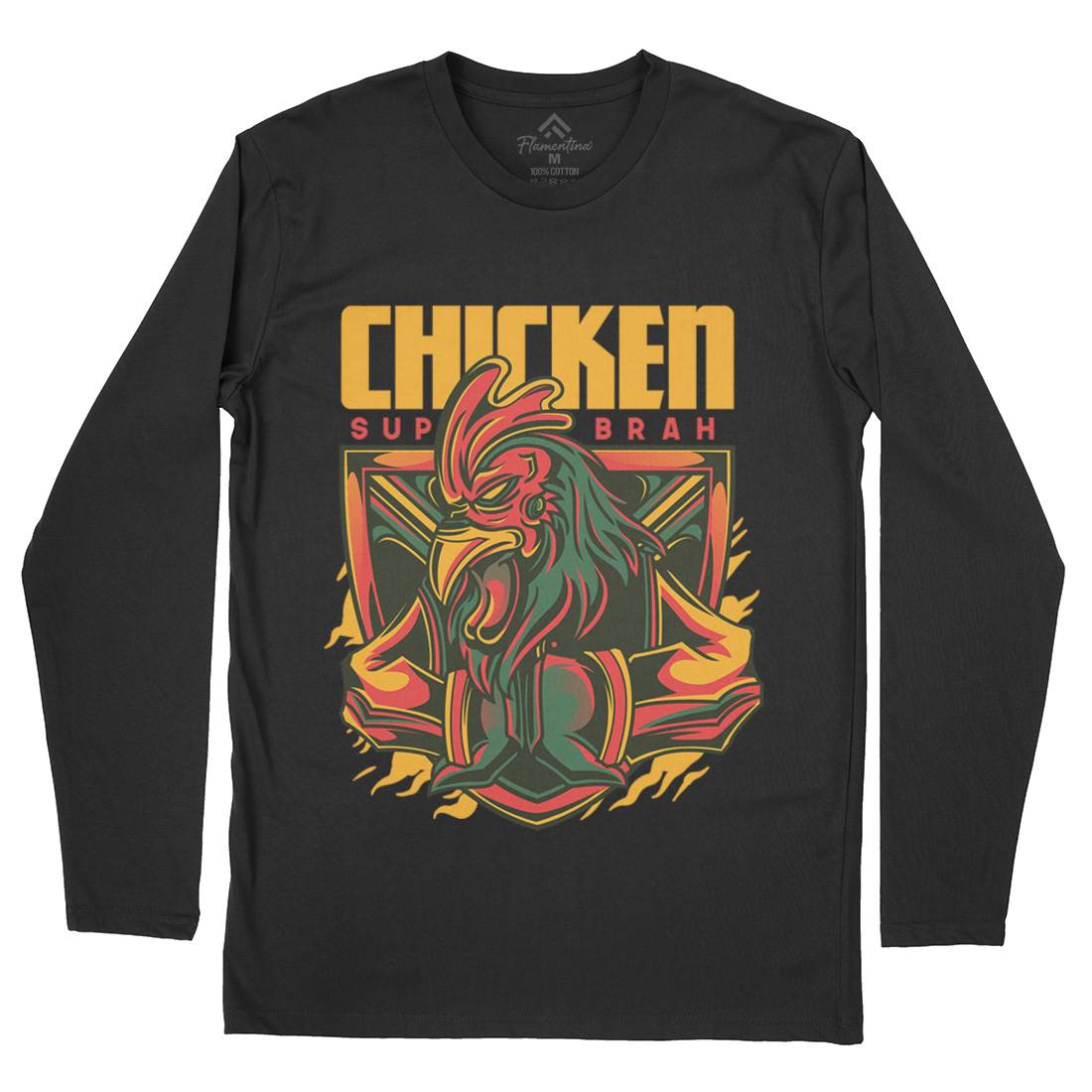 Chicken Mens Long Sleeve T-Shirt Animals D723